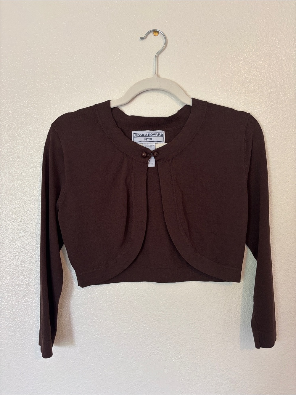 Jessica Howard Brown Petite Cropped Bolero